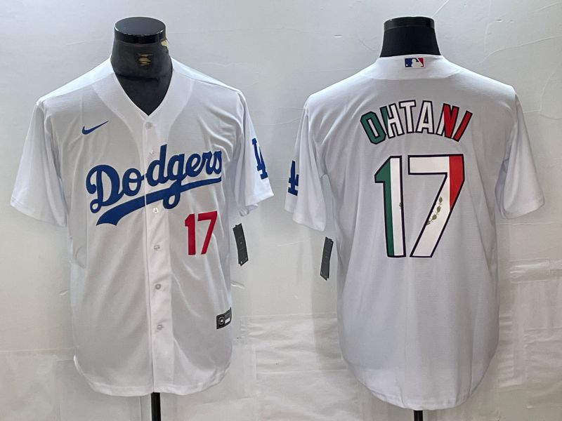 Men Los Angeles Dodgers #17 Ohtani White Nike Game MLB Jersey style 24